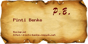 Pinti Benke névjegykártya